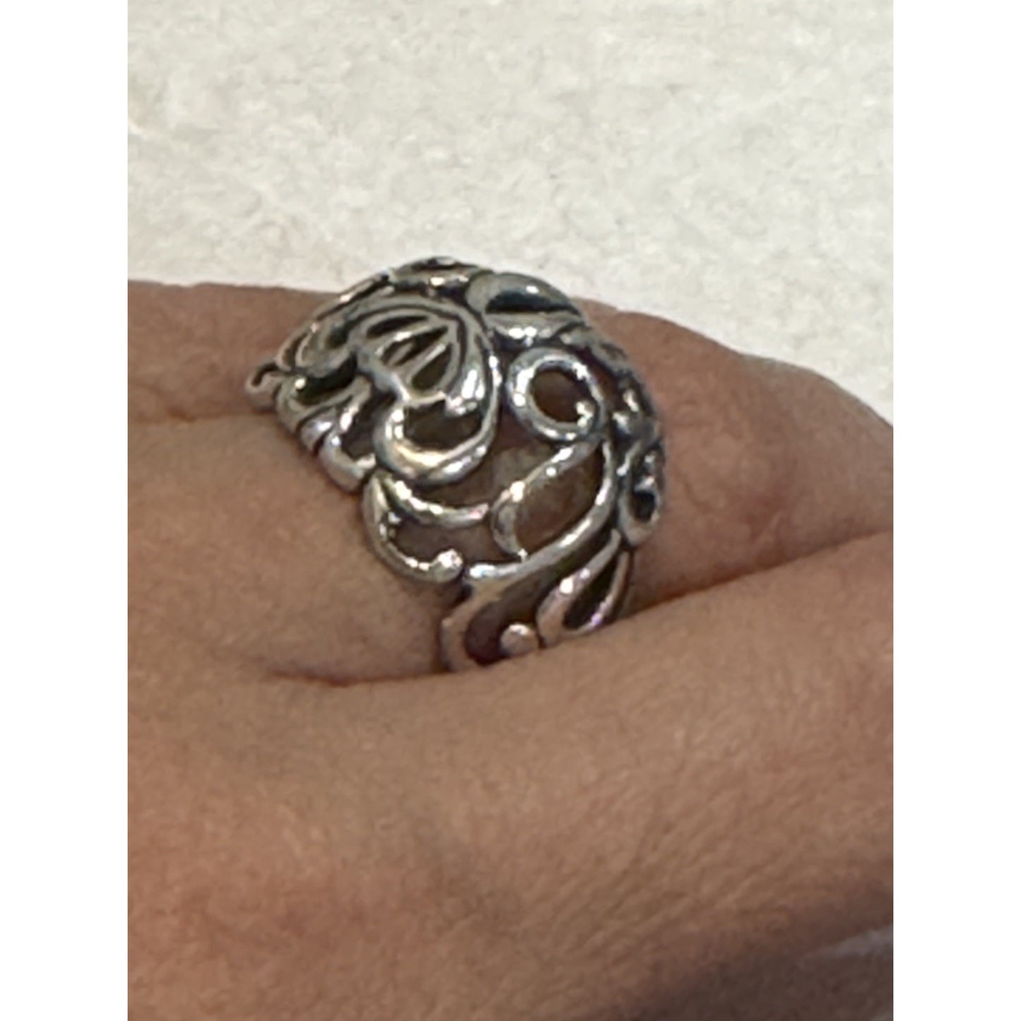 Carolyn Pollack Relios Sterling Silver Scroll Open Work Ring Size 6.5 Pre-Owned