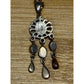 Southwestern 925 Sterling Silver Pink Blue Mother of Pearl Chandelier Pendant