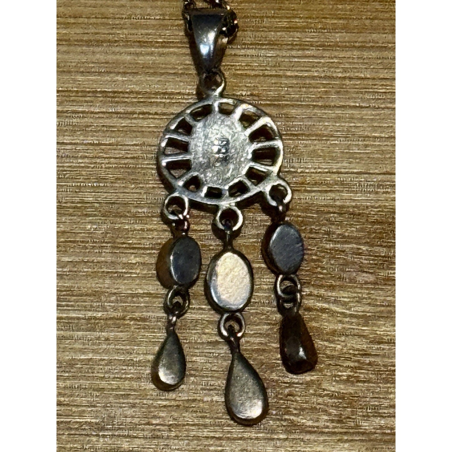 Southwestern 925 Sterling Silver Pink Blue Mother of Pearl Chandelier Pendant