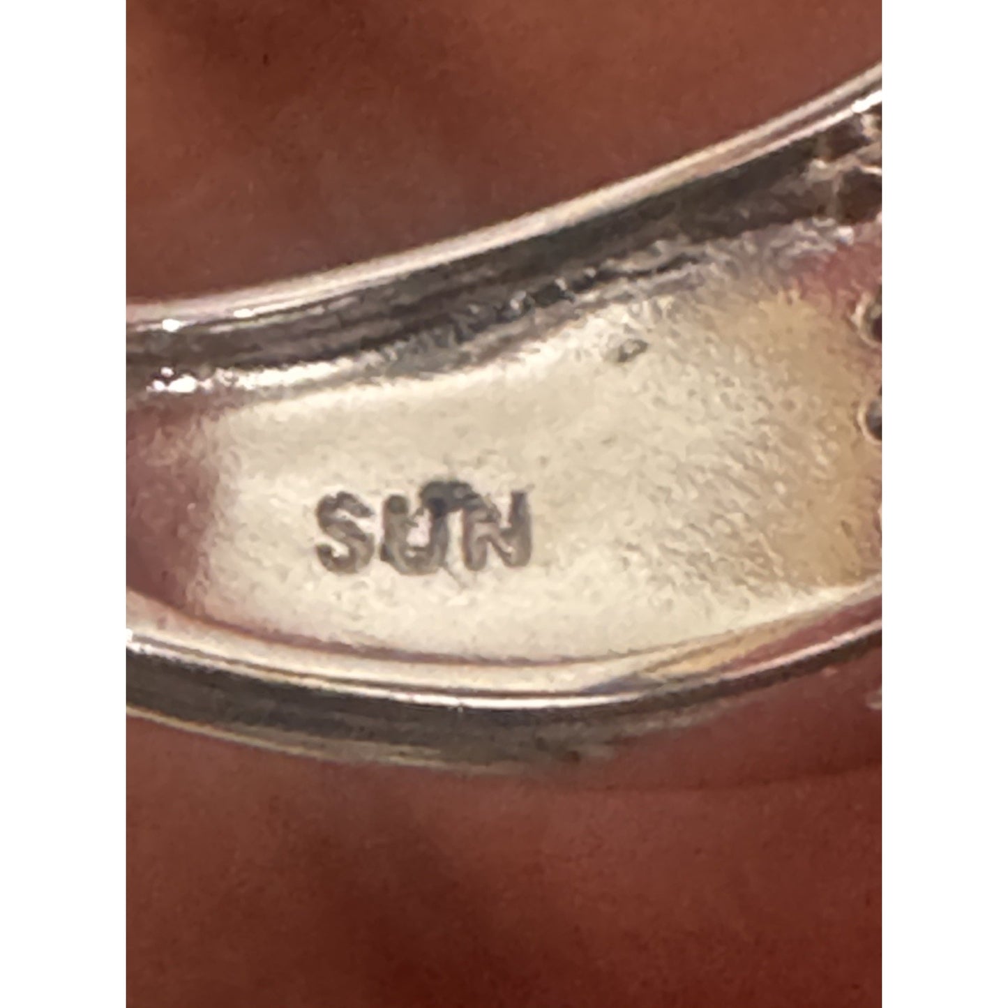 Signed SUN 925 Sterling Silver 3 Stone Oval Opal Ring Pave Size 6.5 Wide Band