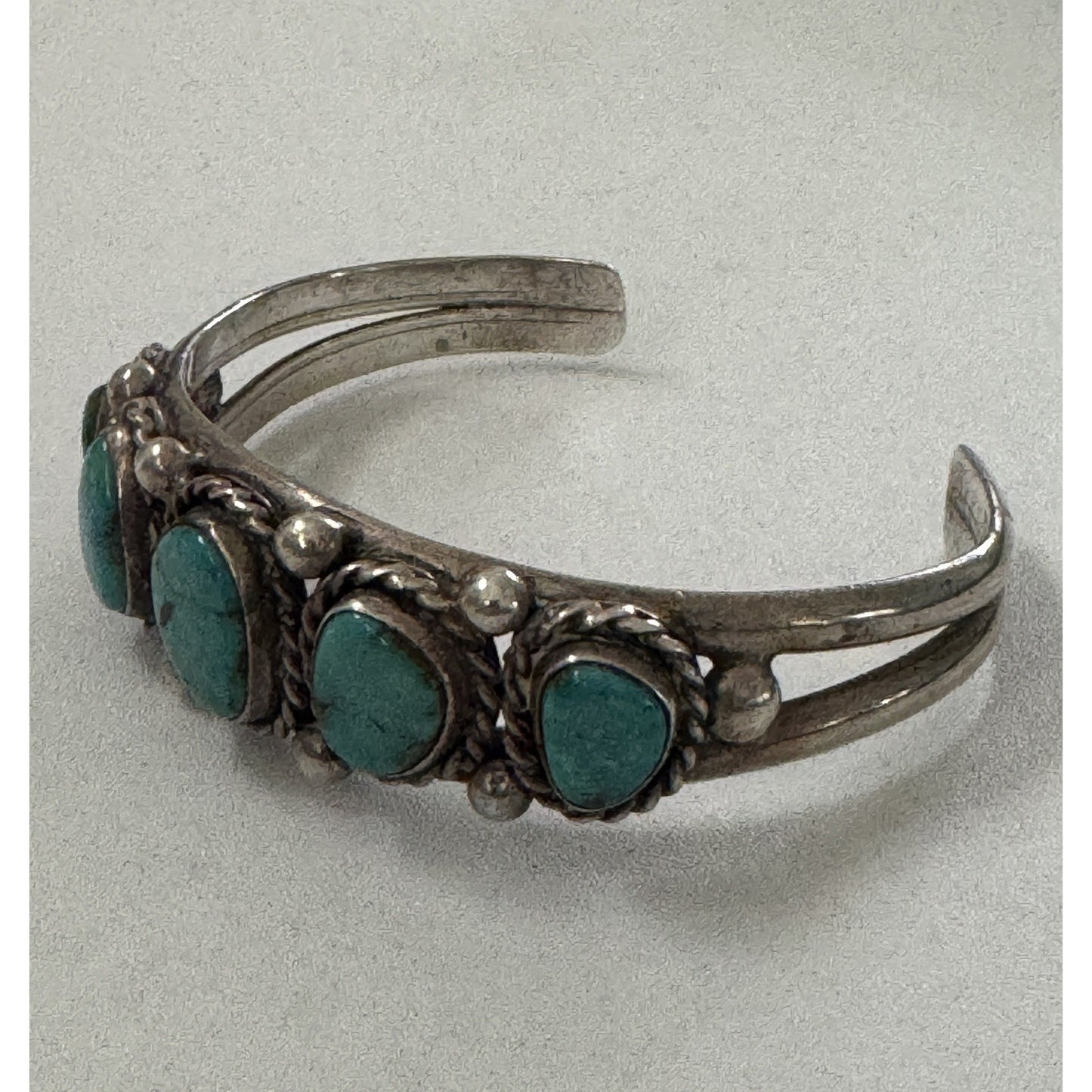 L Kaye Begay Vintage Navajo Sterling Silver Kingman Turquoise Cuff Bracelet 34g