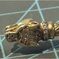 Vintage Milor Italy 925 Gold Vermeil Double Panther Head Braided Cuff Bracelet