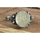 Vintage Sterling Silver Opal Ring Size 7.5 Oval Fire Opal Style Statement Ring