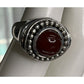 Vintage Doug Paulus DP India Sterling Silver Round Beaded Carnelian Ring Sz 6.5