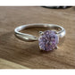 NF 925 Sterling Silver Purple CZ Ring Size 7 Solitaire Lavender Stone