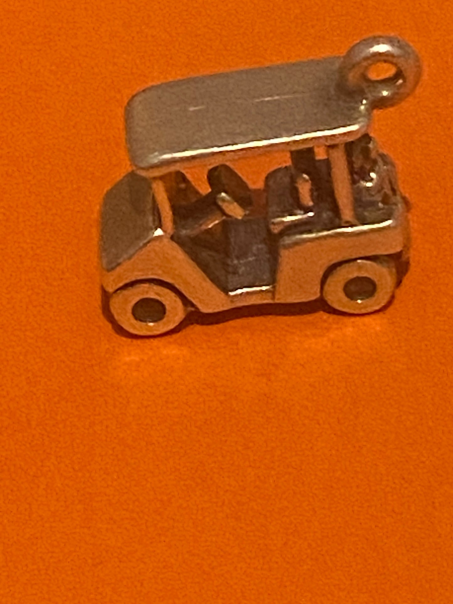 Preowned James Avery Retired Hard to Find 3D Silver Golf Cart Charm