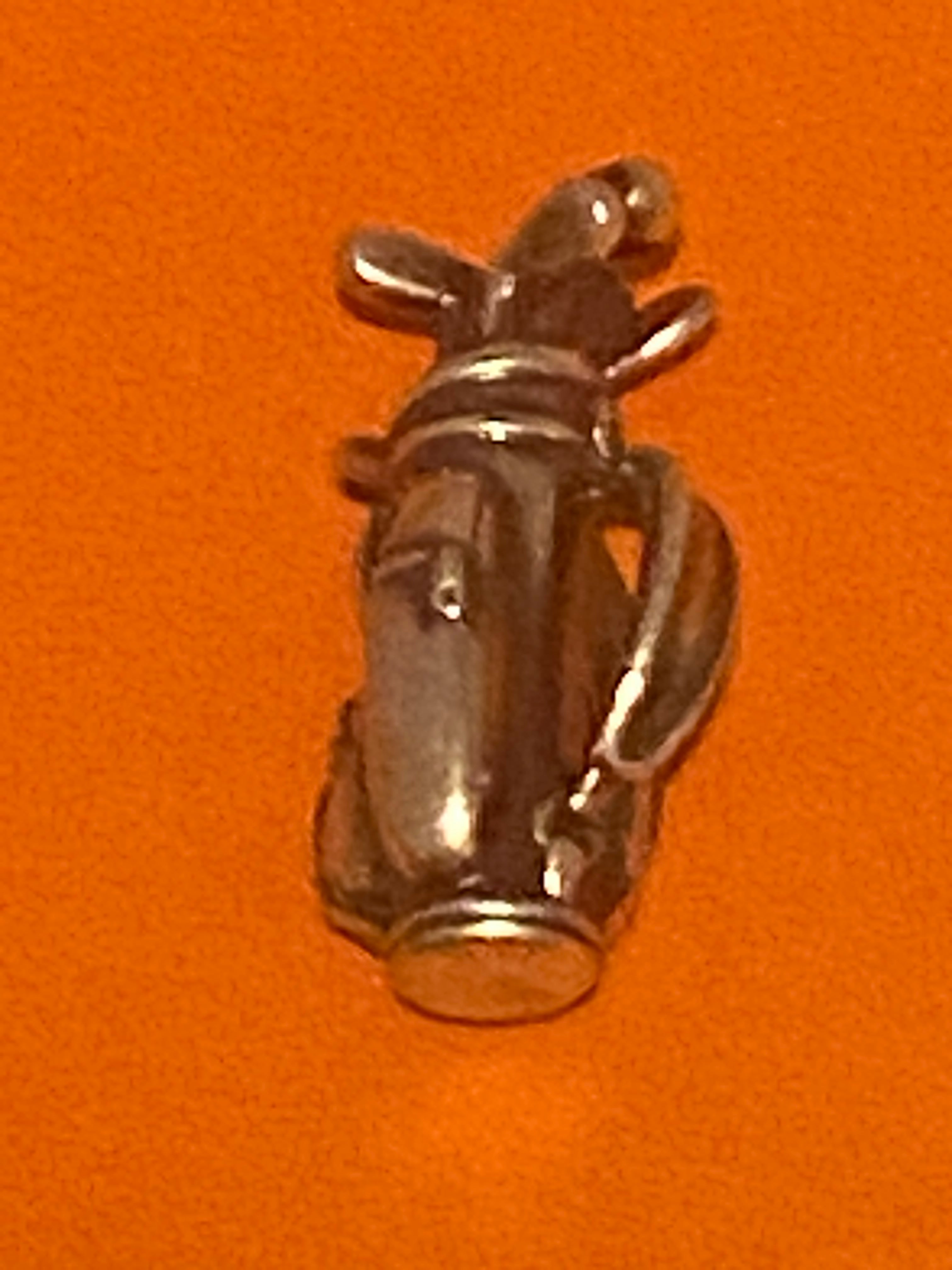 James Avery Retired 3D Golf Bag top Charm, Sterling Silver