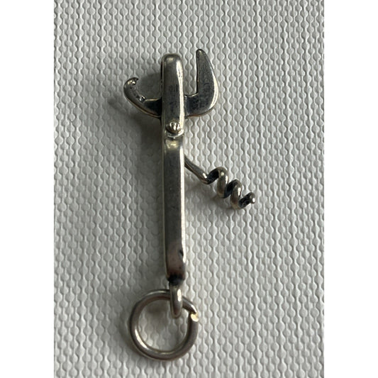 Vintage Sterling Silver Corkscrew Charm
