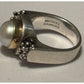 Vintage Michael Dawkins 925 14K Pearl Ring Sterling Silver & Gold Sz 8.5 13g