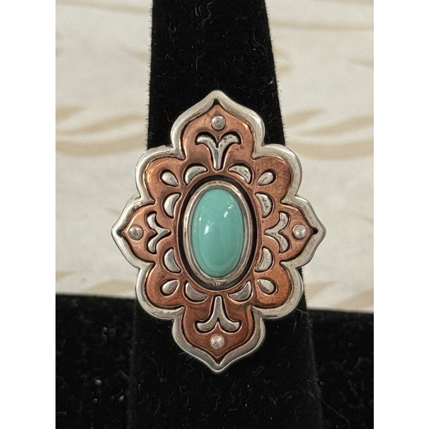 Or owned James Avery Retired Silver Tangier Silver Copper Turquoise Ring Size 9