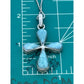Vintage Larimar Sterling Silver 925 Cross Pendant Necklace 18” Southwestern