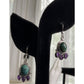 Sterling Silver Chrysocolla Amethyst Purple Dangle Earrings Boho 925