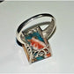Handmade Sterling Silver Multicolor Mohave Turquoise & Spiny Oyster Ring 10.5