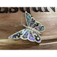 Vintage Mexican Sterling Silver Abalone Butterfly Brooch Southwestern Jewelry