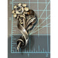 Vintage Mazer Sterling Silver Rhinestone Flower Brooch 3” 30’s - 40s’ WWII 34 gr