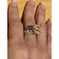 Vintage 925 JS Sterling Silver Yellow Quartz Gemstone Statement Ring Size 7.5
