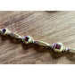 Vintage 925 Sterling Silver Gold Plated Garnet Link Bracelet 7.75” Thailand