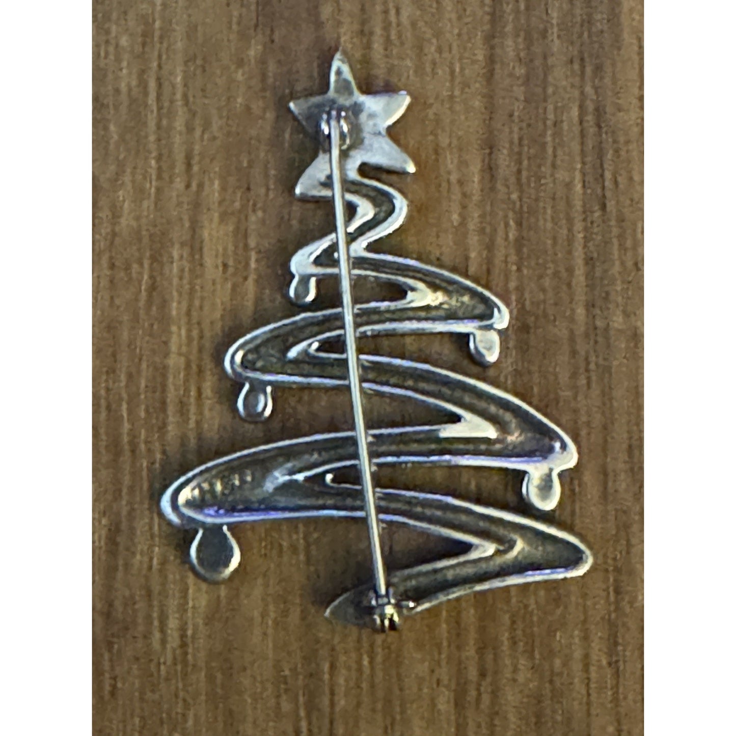 Sterling Silver Modern Abstract Christmas Tree Brooch Pin Signed H & H 8.4g
