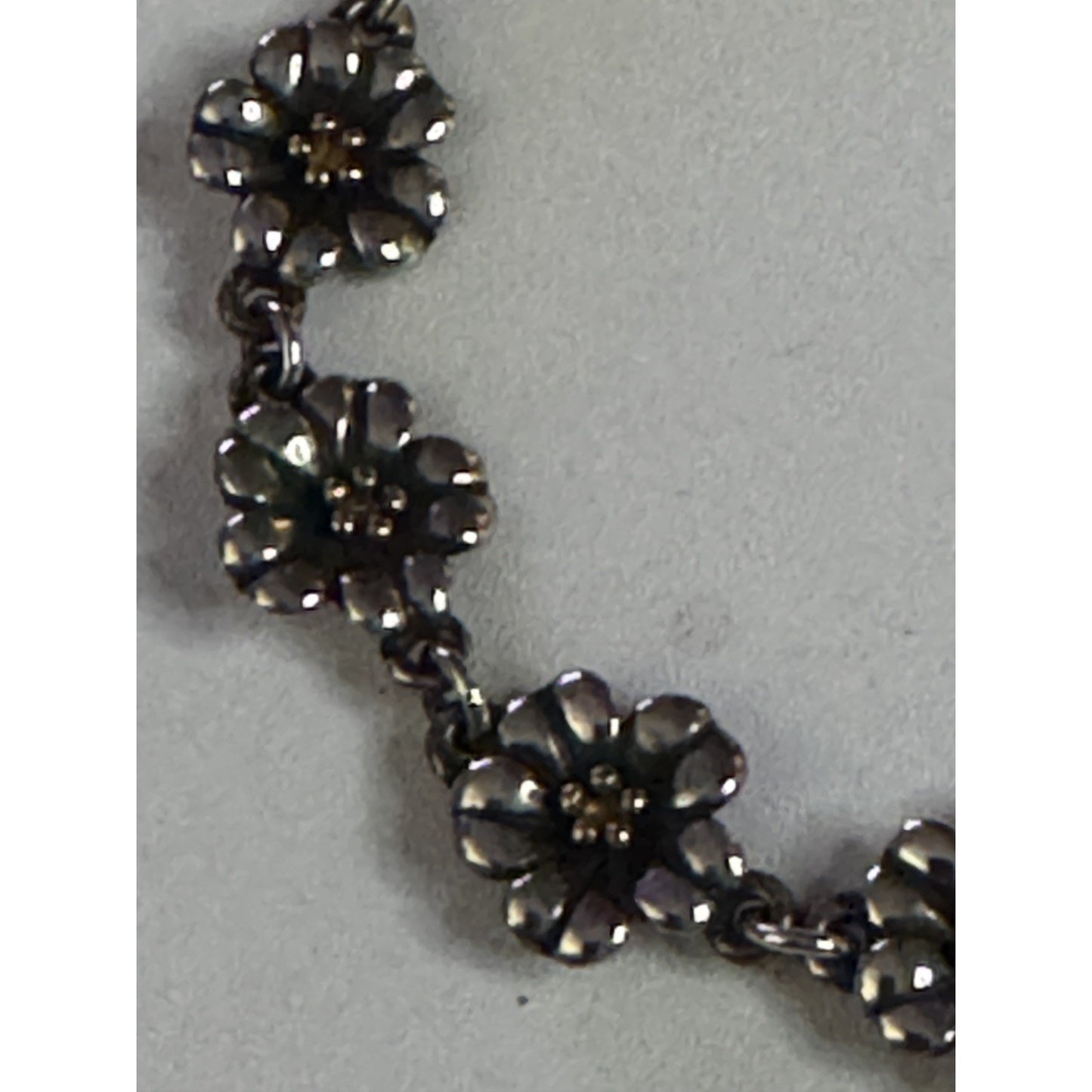 Pre owned James Avery Retired 18k Gold and Sterling Silver April Flower Bracelet Size 7.5”