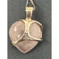 Vintage 925 Sterling Silver Rose Quartz Heart With Crystals and 17” Necklace
