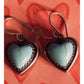 Vintage Sterling Silver 925 Turquoise Heart Dangle Earrings Artisan Southwest 5g