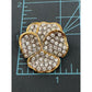 Vintage Brand New 1997 Smithsonian Crystal Pave Gold Tone Pansy Flower Brooch