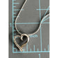 Sterling Silver Open Heart Pendant Necklace 19” Wheat Chain Spiga SAI