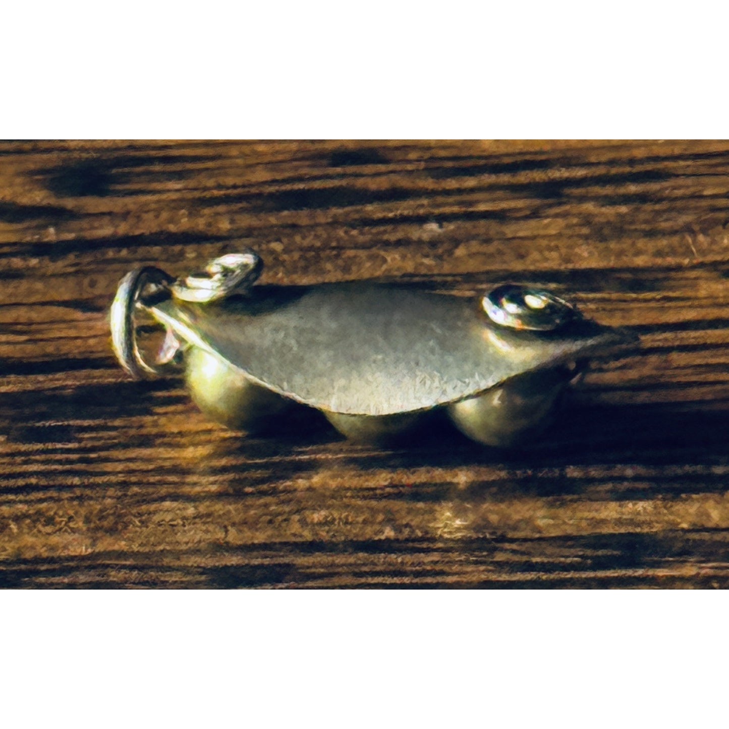 Vintage Sterling Silver 3 Peas in a Pod Pendant Artisan Green Bead Charm