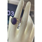 Sterling Silver Purple Cabachon Stone Ring 925 Size 7.5 Oval Statement Rings
