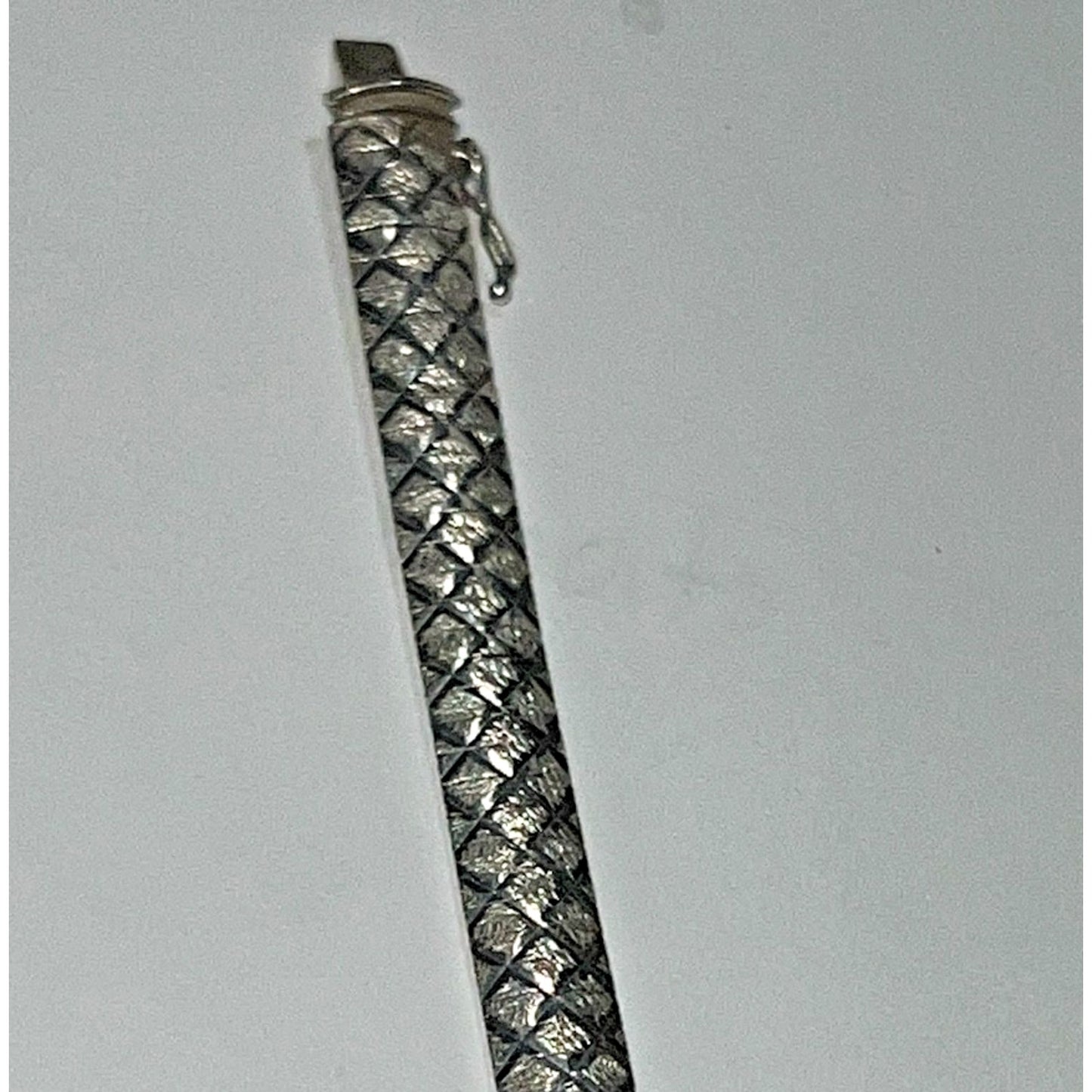 Milor Italy 925 Sterling Silver Textured Bracelet – 7.5” Box Link Design, 14g