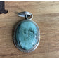 Vintage 925 Sterling Silver Aquamarine Jade Quartz Pendant