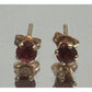 Vintage T&C 14k Gold Garnet Stud Earrings January Birthstone