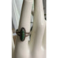 Vintage Navajo Oval Turquoise Sterling Silver Southwestern Style Ring Size 8