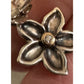 Retired Pandora Sterling And Gold Diamond Flower Changeable Earrings