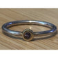 Sterling Silver And Gold Two Tone Amethyst Bezel Stacking Ring Size 6 Minimalist