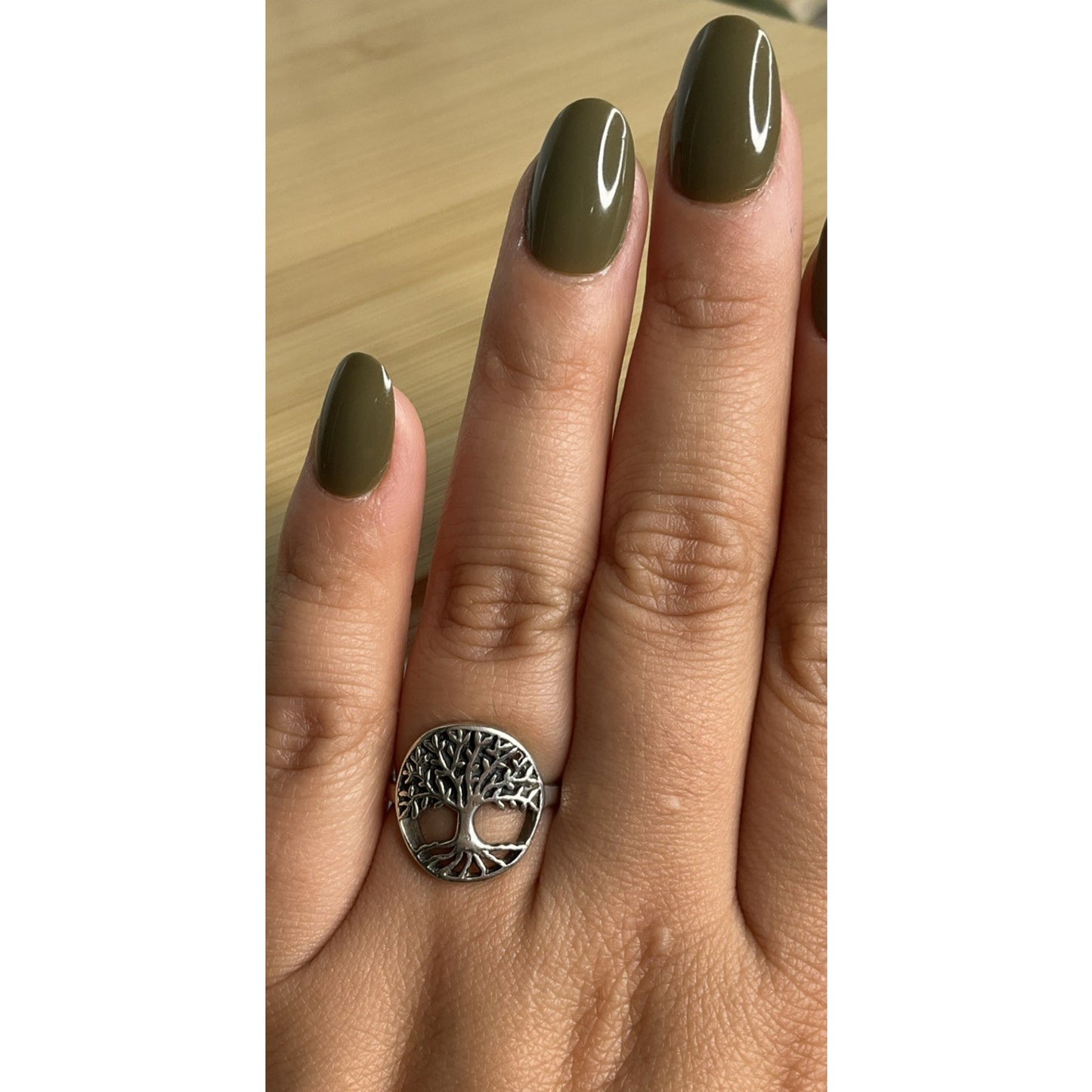 Sterling Silver Tree of Life Ring Size 8 Round Openwork 925 Nature Celtic