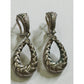 Vintage Judith Ripka Sterling Silver Textured Braided Teardrop Earrings 10g