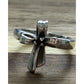 James Avery Retired Sterling Silver Garnet Ribbon Cross Ring Size 5