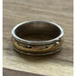 James Avery Retired Sterling Silver And 14k Gold Wedding Band Size 8