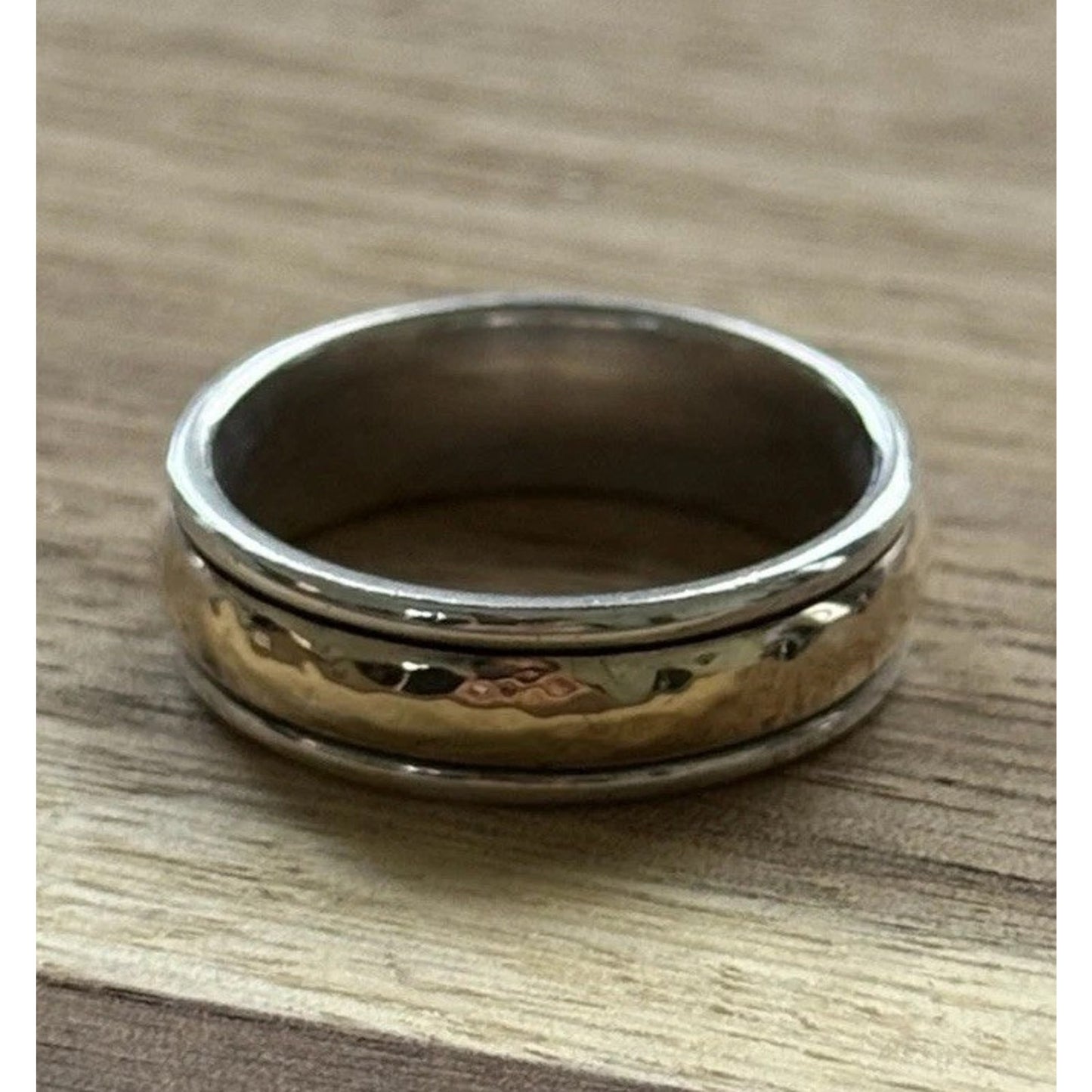 James Avery Retired Sterling Silver And 14k Gold Wedding Band Size 8
