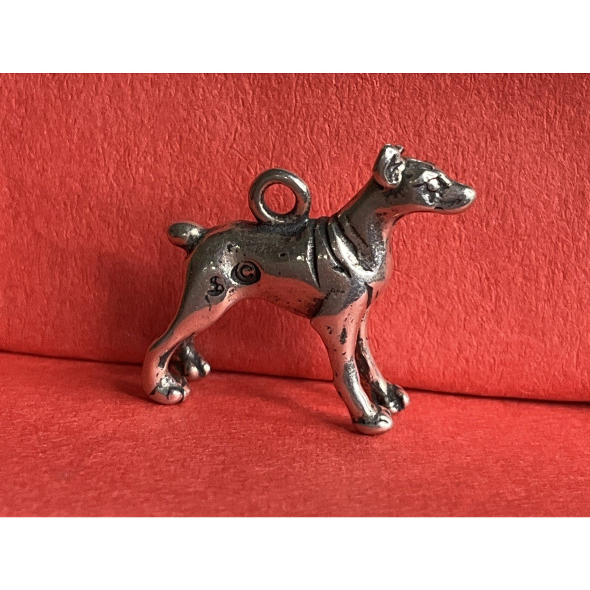 Vintage Sterling Silver Greyhound Dog Charm Pendant Whippet Italian Greyhound