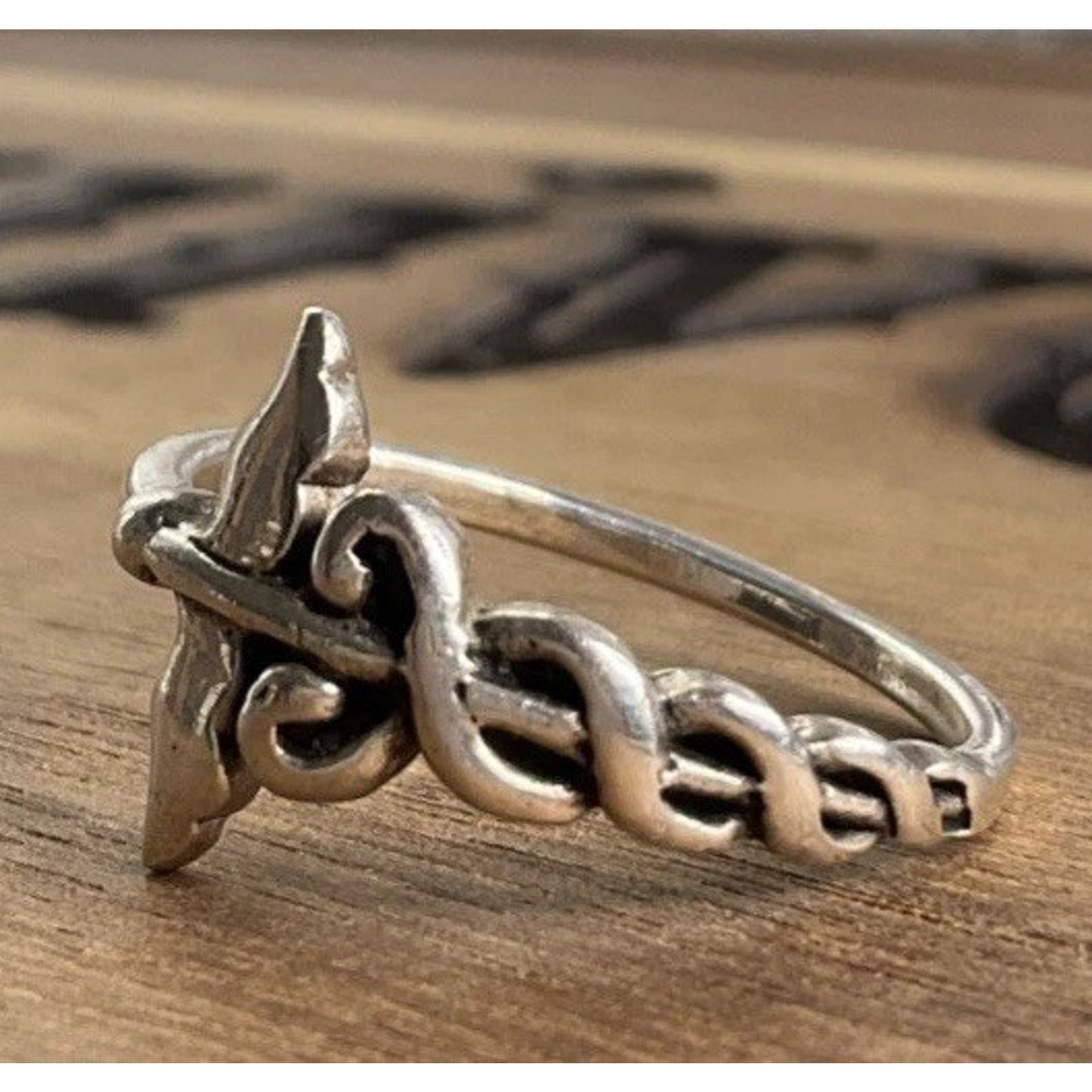 Sterling Silver Caduceus Ring 925 Medical Doctor Nurse Healthcare Ring Size 8