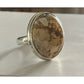 Sterling Silver Picture Jasper Ring 925 Size 7.5 Natural Earth Tone Stone