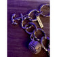 Vintage Chunky Lands End Gold Tone Nautical Beach Charm Toggle Bracelet 7.5”