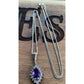 Fini Italy 925 Purple Halo Pendant & Necklace Italian Sterling Silver 21”