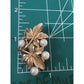 Vintage TRIFARI Gold Tone Faux Pearl Leaf Clip On SINGLE EARRING