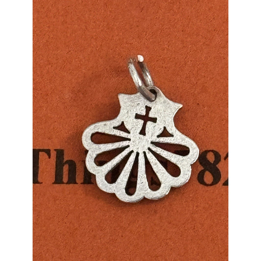 Retired James Avery Sterling Silver Open Shell Cross Baptism Charm Pre-Owned
