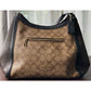 COACH KRISTY Shoulder Bag In Color Block Signature Canvas Khaki And Dark Brown