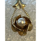 Vintage Rose Pearl Pendant on EAS Italy 925 Gold Plated Sterling Chain 24” Mint