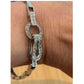 925 Sterling Silver Moissanite Link Bracelet 7.75” Pave Teardrop Circle 17g